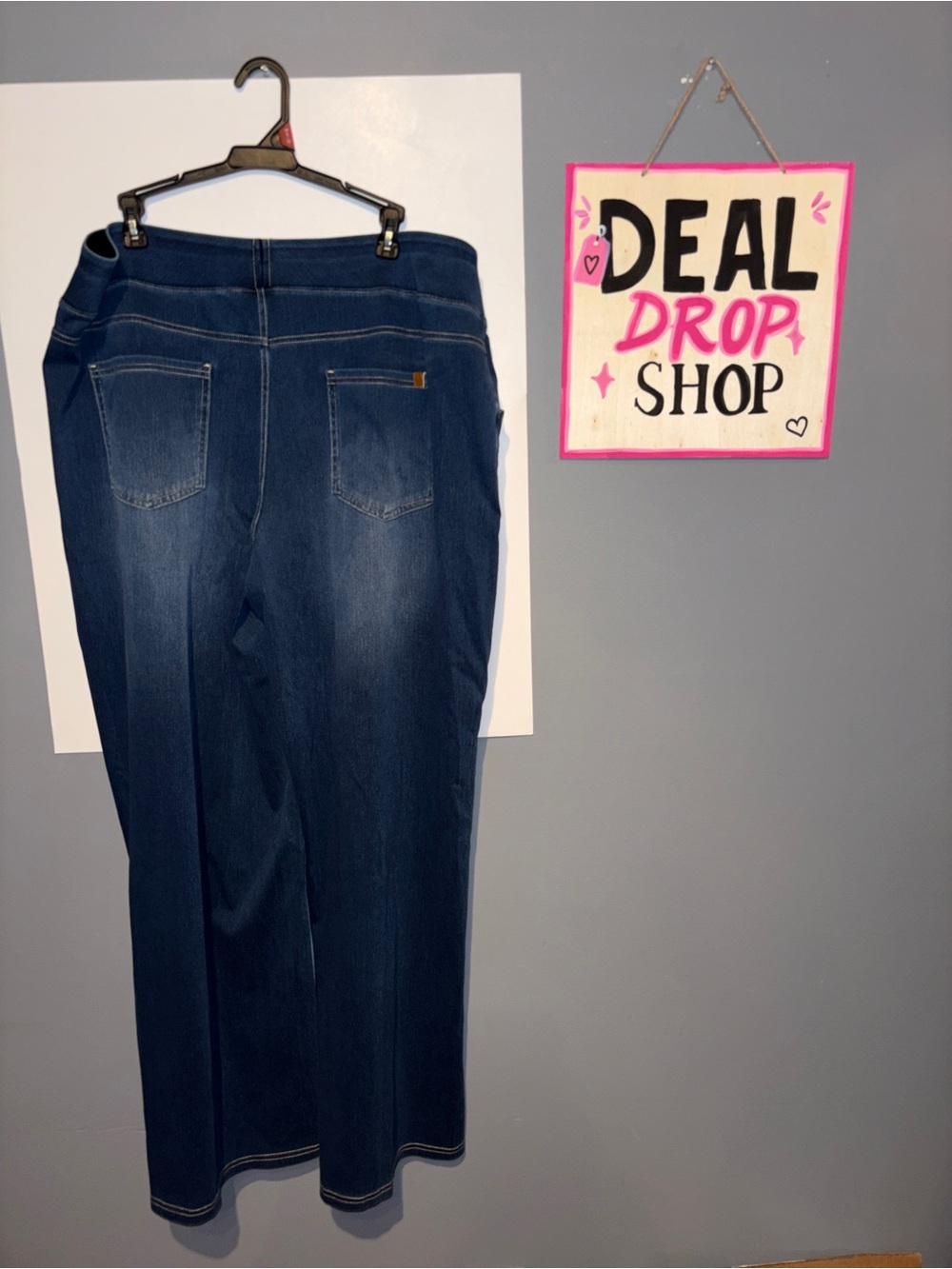 Halara High Waisted Wide Leg Denim "Jeggings" in size 2X - Picture 3 of 5
